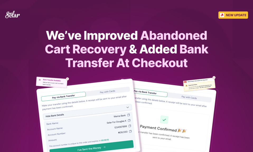 VBA and Bank Transfer at Checkout
