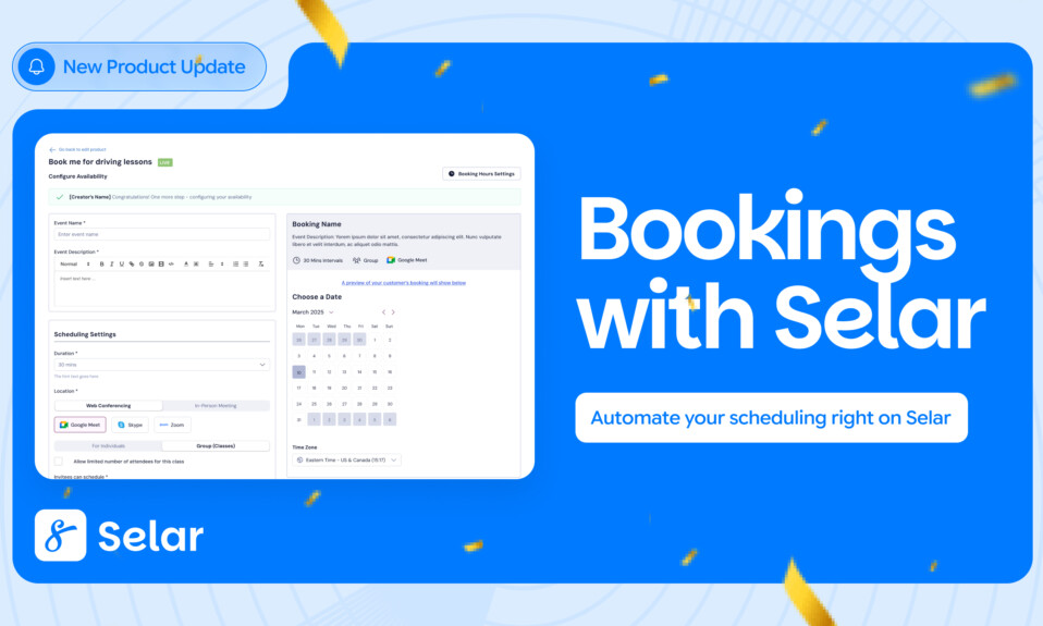 Bookings with Selar